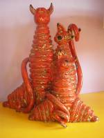 Oezepoes spaarpot keramiek rood glazuur